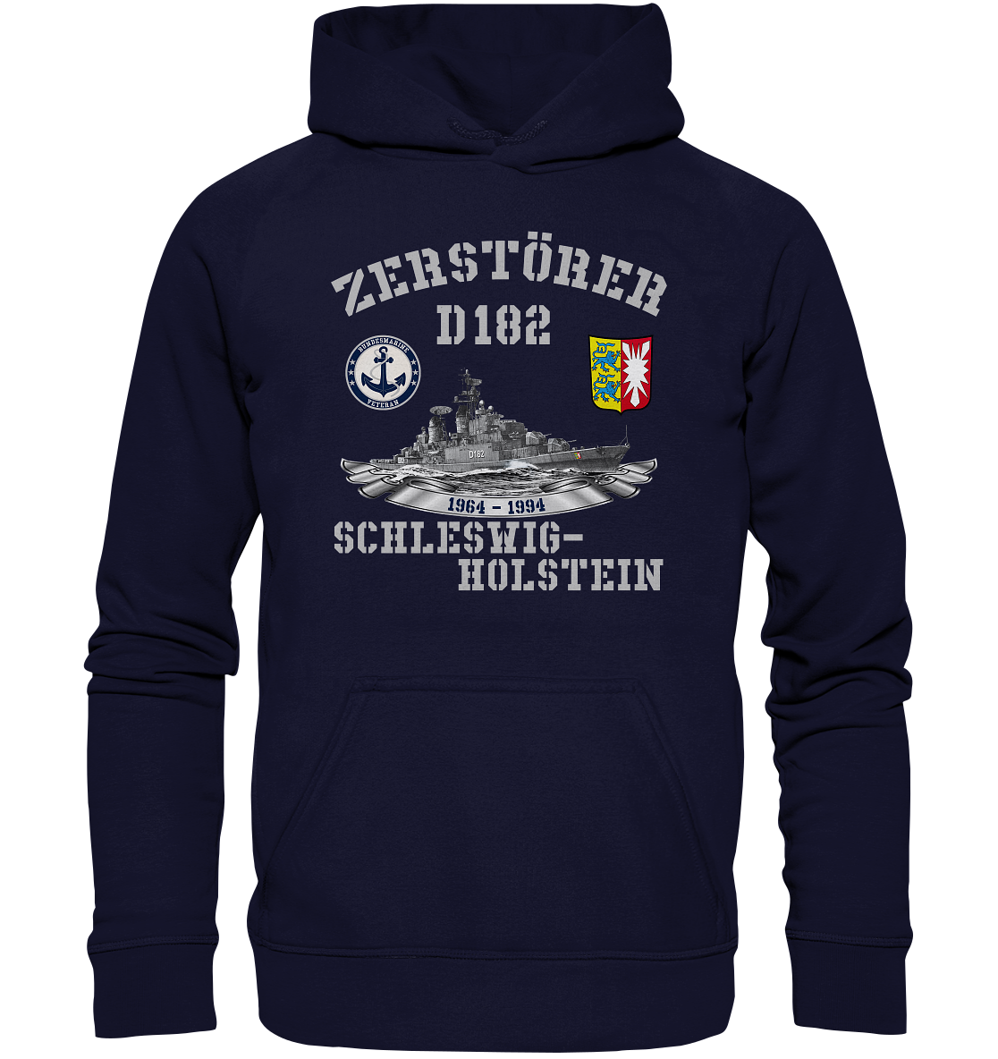 Zerstörer D182 SCHLESWIG-HOLSTEIN Bundesmarine Veteran - Basic Unisex Hoodie