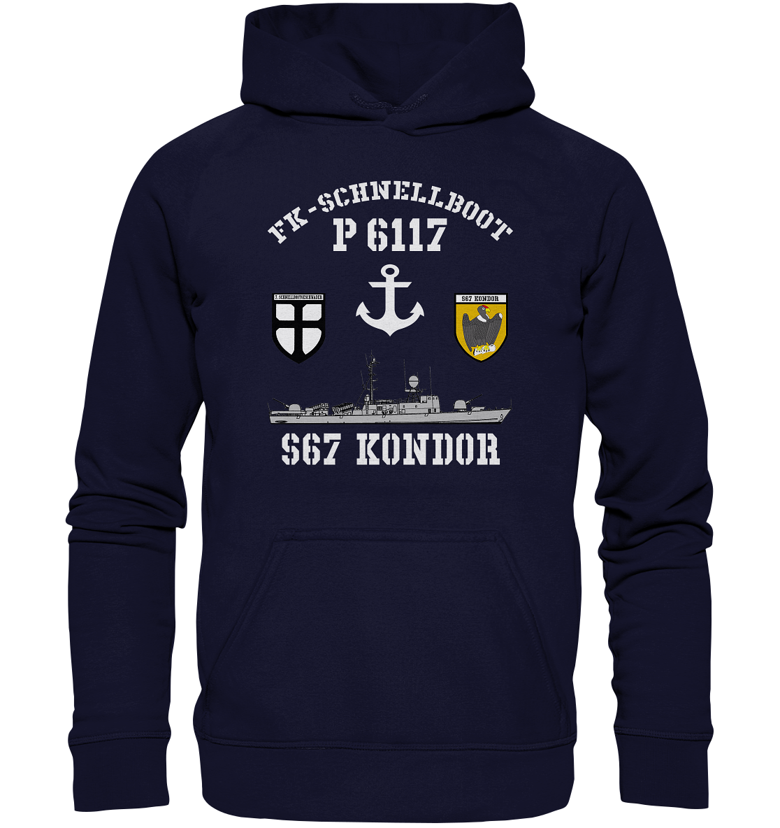 FK-Schnellboot P6117 KONDOR 7.SG Anker - Basic Unisex Hoodie
