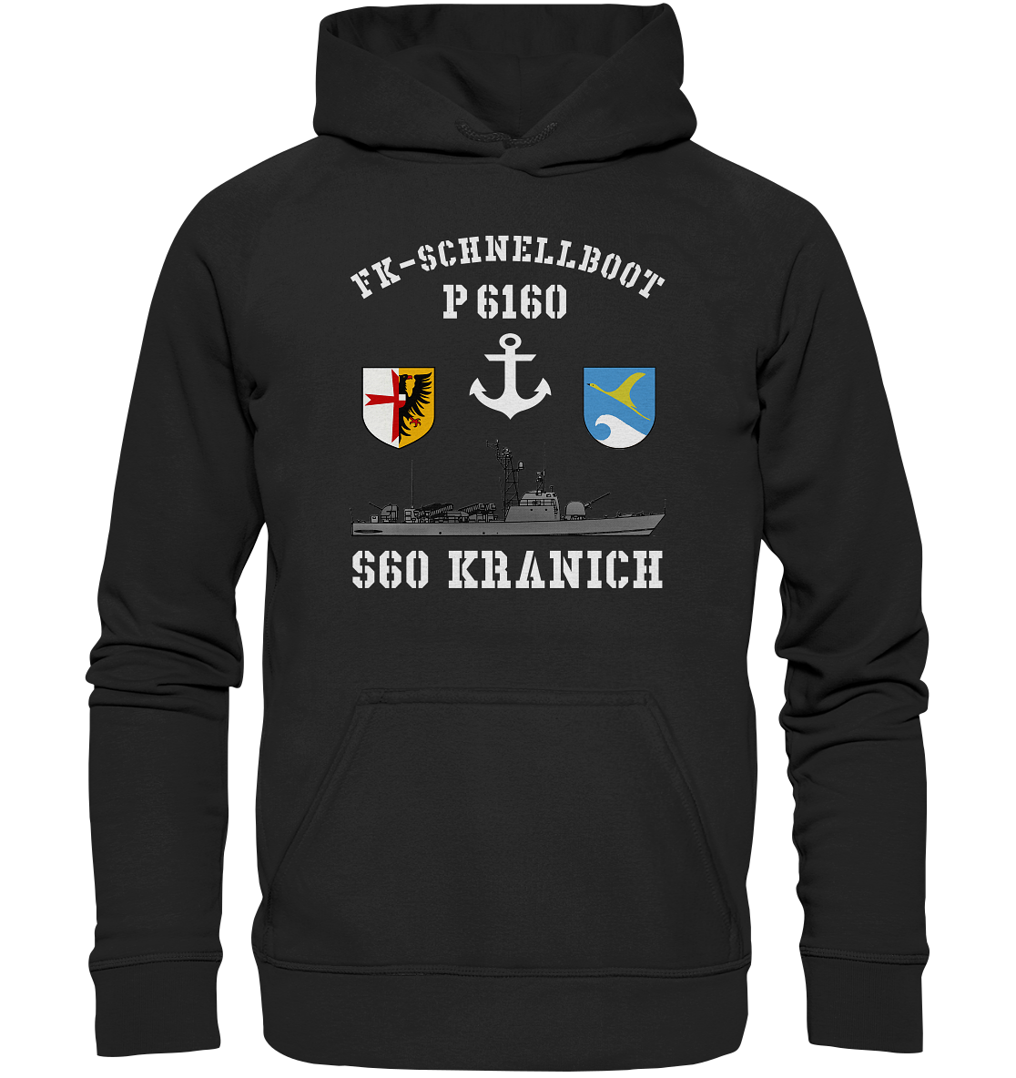 FK-Schnellboot P6160 KRANICH Anker - Basic Unisex Hoodie