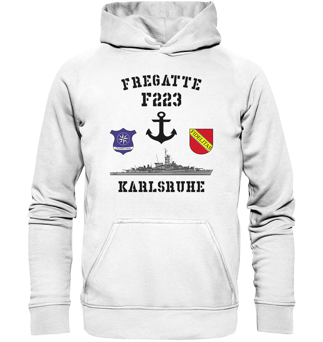 Fregatte F223 KARLSRUHE Anker  - Basic Unisex Hoodie