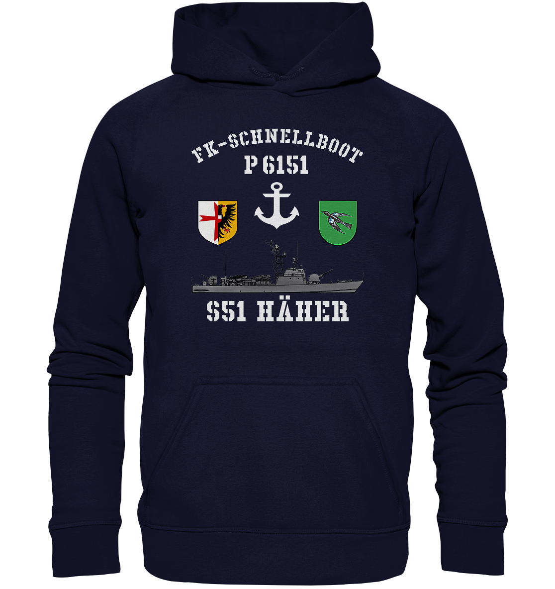 FK-Schnellboot P6151 HÄHER Anker - Basic Unisex Hoodie XL