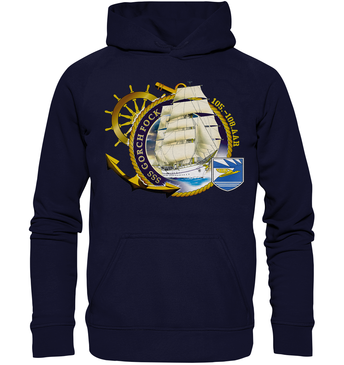 SSS GORCH FOCK 105.-108 AAR beidseitiger Druck - Basic Unisex Hoodie XL
