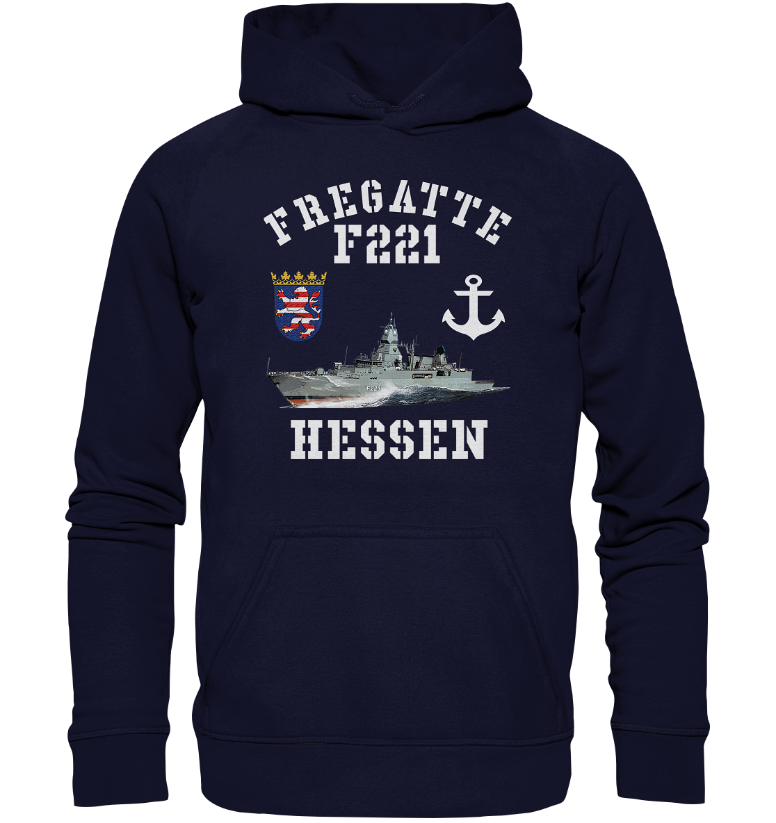 Fregatte F221 HESSEN Anker - Basic Unisex Hoodie XL