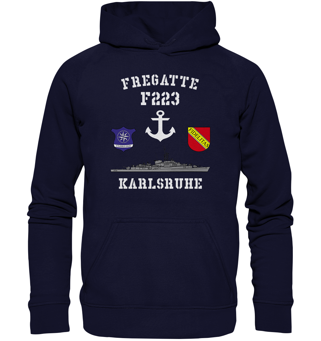 Fregatte F223 KARLSRUHE Anker  - Basic Unisex Hoodie XL