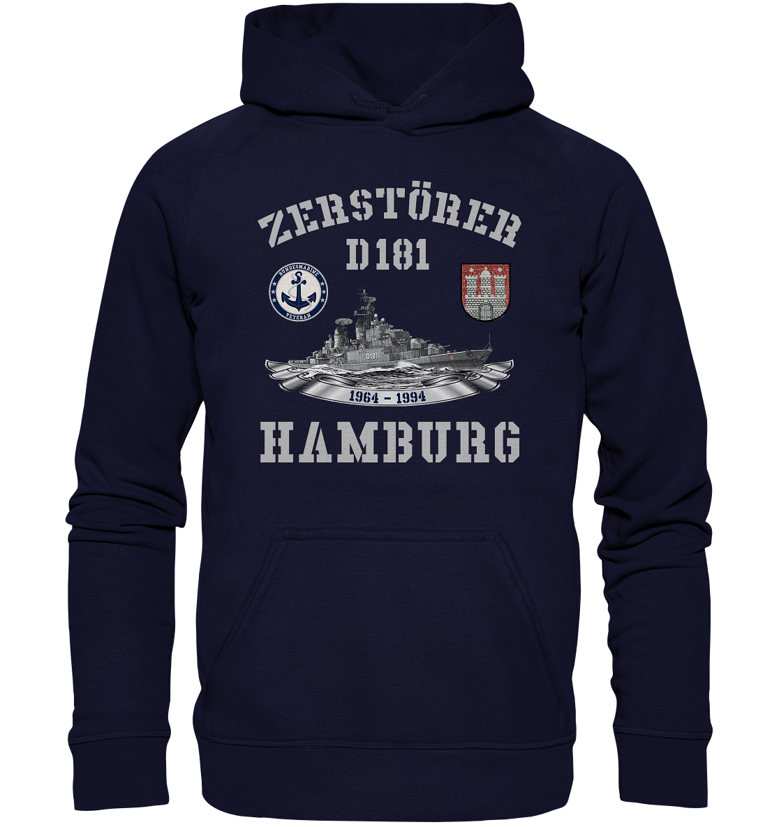 Zerstörer D181 HAMBURG Bundesmarine Veteran - Basic Unisex Hoodie XL