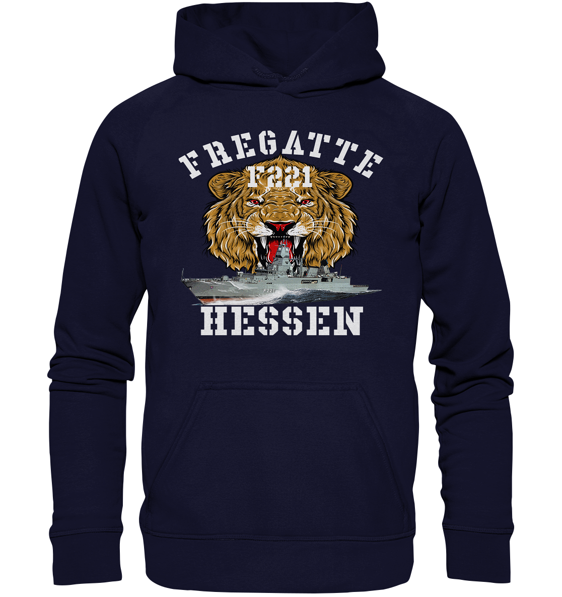 Fregatte F221 HESSEN Löwe - Basic Unisex Hoodie XL