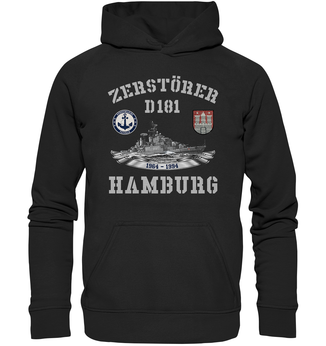 Zerstörer D181 HAMBURG Bundesmarine Veteran - Basic Unisex Hoodie XL