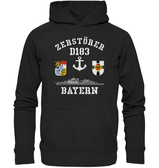 Zerstörer D183 BAYERN Anker - Basic Unisex Hoodie XL
