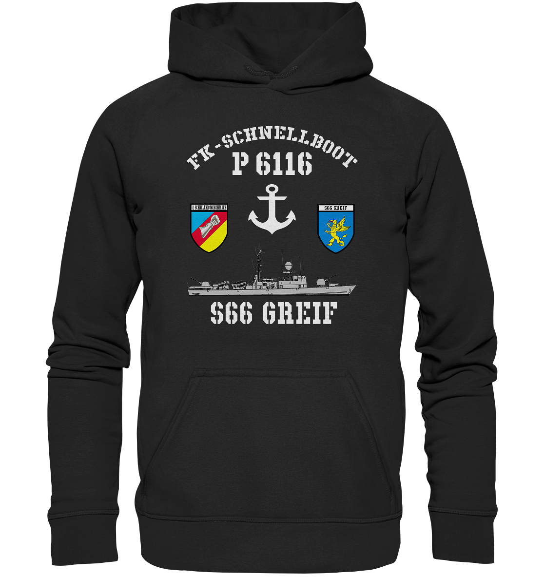 FK-Schnellboot P6116 GREIF 2.SG Anker  - Basic Unisex Hoodie XL