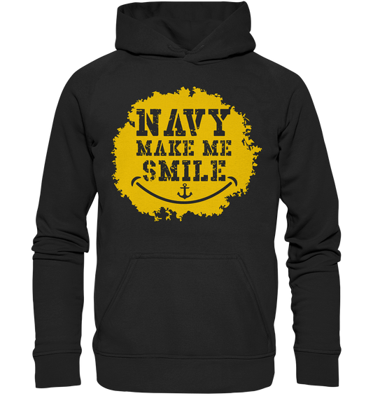 Navy make me smile - Basic Unisex Hoodie XL