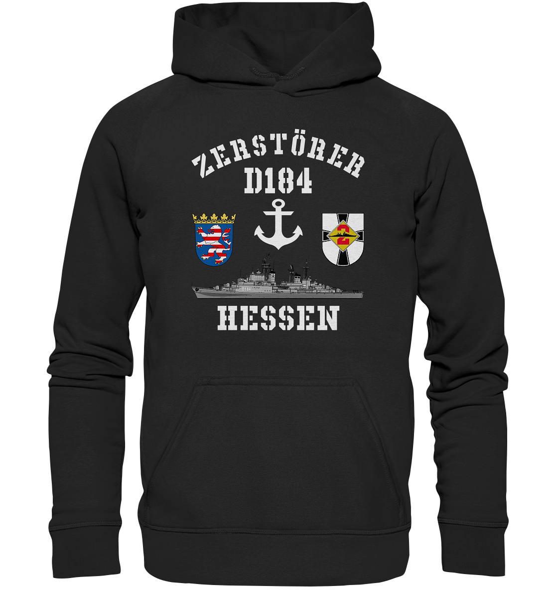 Zerstörer D184 HESSEN Anker - Basic Unisex Hoodie XL