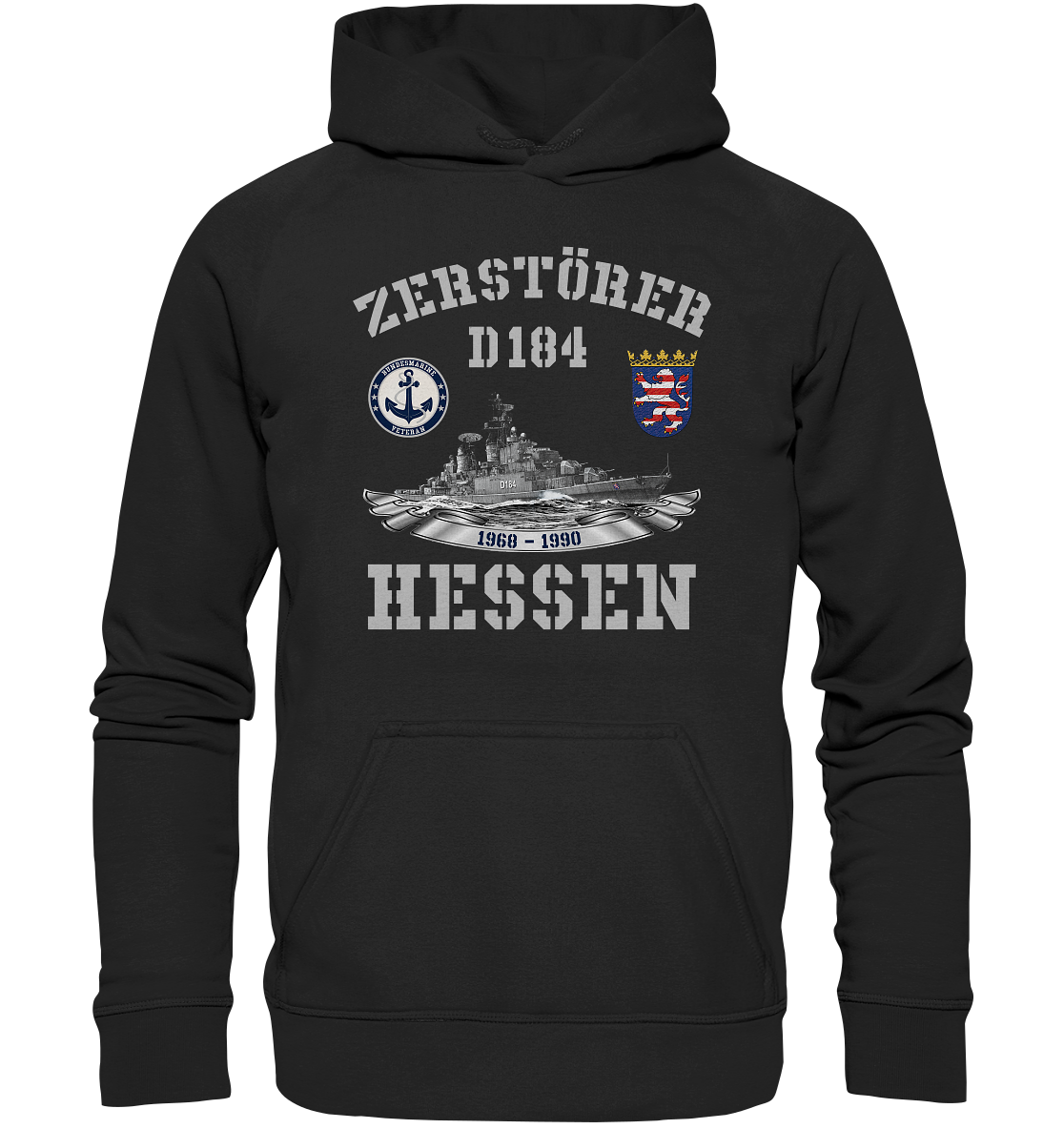 Zerstörer D184 HESSEN Bundesmarine Veteran - Basic Unisex Hoodie XL