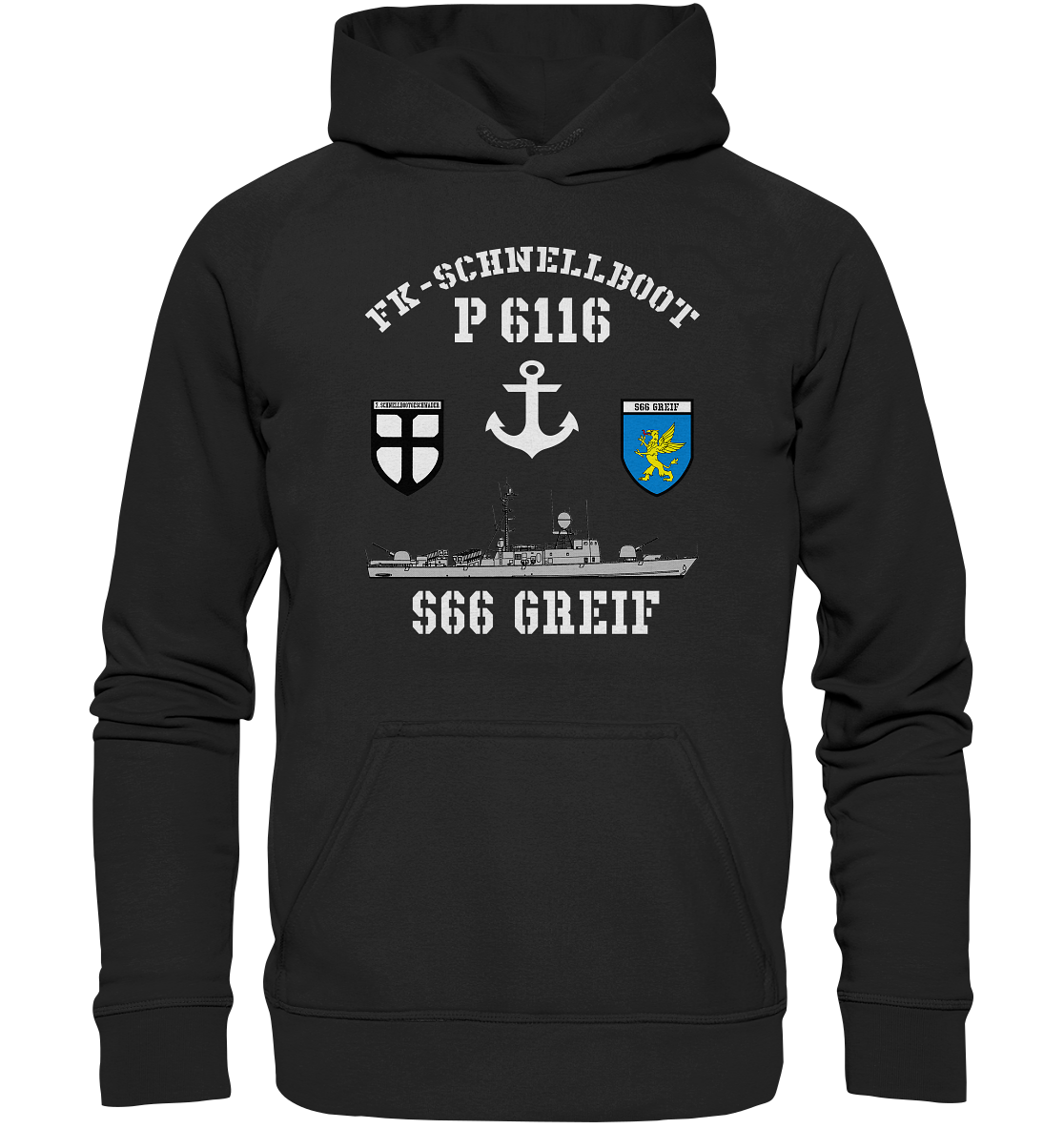 FK-Schnellboot P6116 GREIF 7.SG Anker - Basic Unisex Hoodie XL