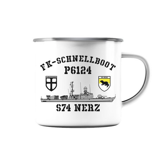 P6124 S74 NERZ 7.SG - Emaille Tasse (Silber)