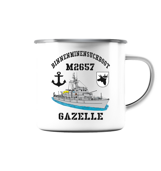 BIMI M2657 GAZELLE 3.MSG Anker - Emaille Tasse (Silber)
