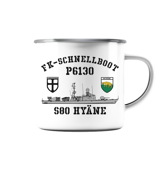 P6130 S80 HYÄNE 7.SG - Emaille Tasse (Silber)