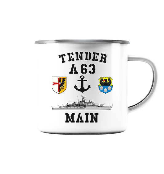 Tender A63 MAIN 5.SG ANKER - Emaille Tasse (Silber)