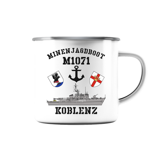 Mij.-Boot M1071 KOBLENZ - Emaille Tasse (Silber)
