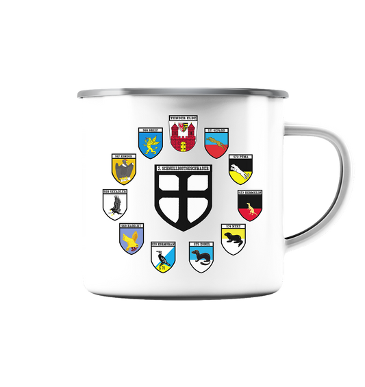 Alle Wappen 7. Schnellbootgeschwader nach Oktober 1999 - Emaille Tasse (Silber)