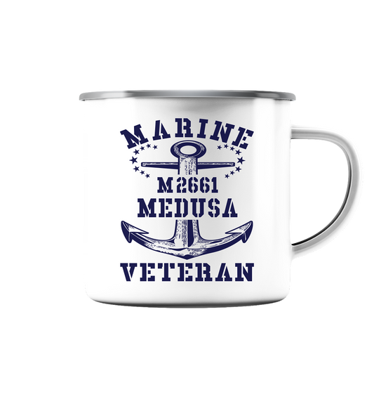 BiMi M2661 MEDUSA Marine Veteran - Emaille Tasse (Silber)