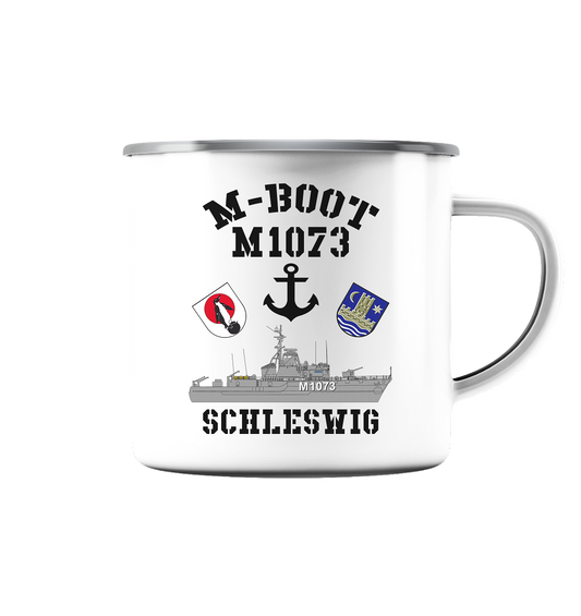 M-Boot M1073 SCHLESWIG Anker (HL) - Emaille Tasse (Silber)