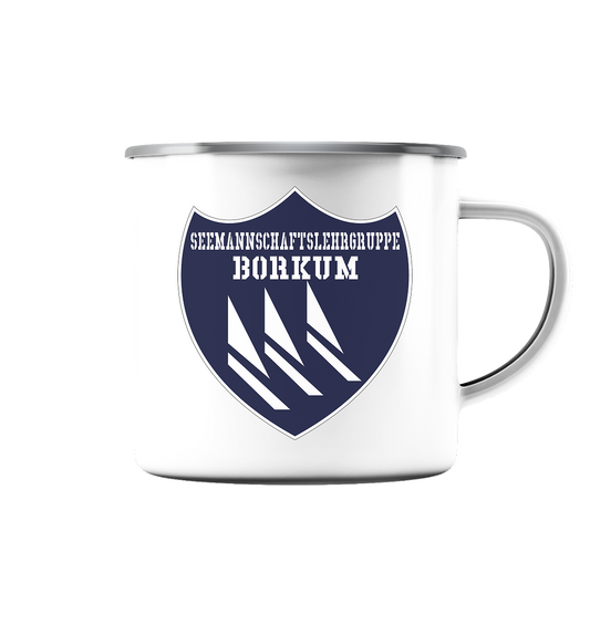 Seemannschaftslehrgruppe BORKUM - Emaille Tasse (Silber)