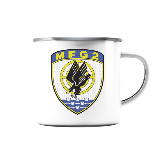 Marinefliegergeschwader 2 Brustwappen  - Emaille Tasse (Silber)