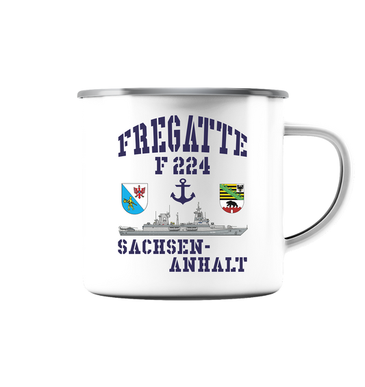 Fregatte F224 SACHSEN-ANHALT Anker - Emaille Tasse (Silber)