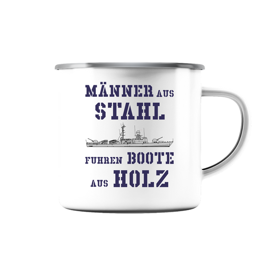 Männer aus Stahl...  S-Boot 143 ALBATROS-Klasse - Emaille Tasse (Silber)