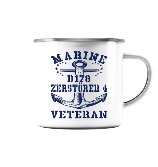 D178 ZERSTÖRER4 - Emaille Tasse (Silber)
