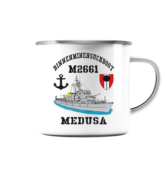BiMi M2661 MEDUSA 7.MSG Anker  - Emaille Tasse (Silber)