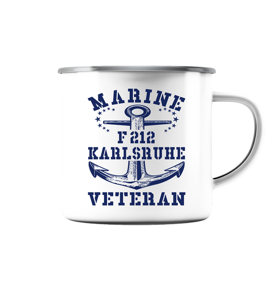 MV1 Fregatte F212 KARLSRUHE - Emaille Tasse (Silber)