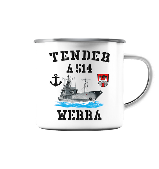 Tender A514 WERRA Anker - Emaille Tasse (Silber)
