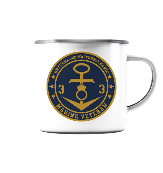 Marine Veteran 33er UNTERWASSERWAFFENMECHANIK - Emaille Tasse (Silber)