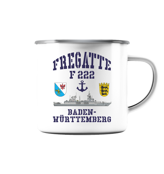 Fregatte F222 BADEN-WÜRTTEMBERG Anker - Emaille Tasse (Silber)