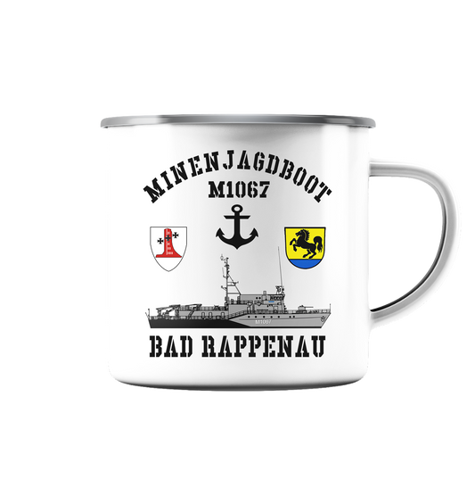 Mij.-Boot M1067 BAD RAPPENAU Anker 1.MSG - Emaille Tasse (Silber)