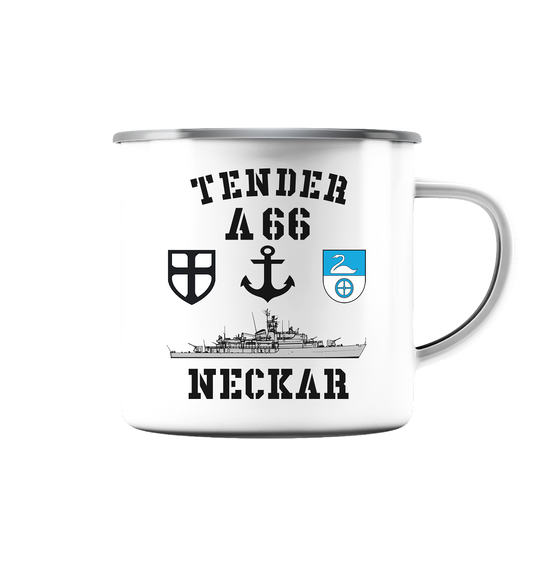 Tender A66 NECKAR 7.SG ANKER - Emaille Tasse (Silber)