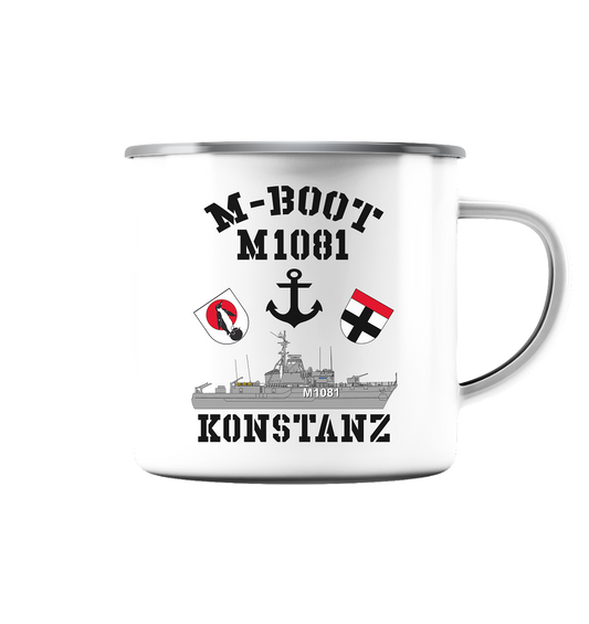 M-Boot M1081 KONSTANZ Anker (HL) - Emaille Tasse (Silber)