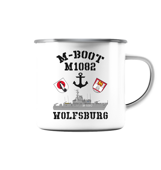 M-Boot M1082 WOLFSBURG Anker (HL) - Emaille Tasse (Silber)