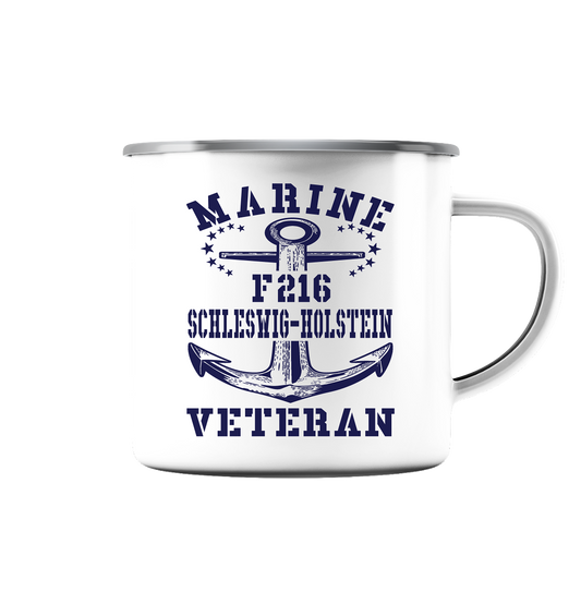 Fregatte F216 SCHLESWIG-HOLSTEIN Marine Veteran - Emaille Tasse (Silber)
