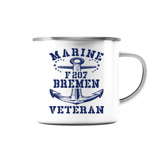 MV1 Fregatte F207 BREMEN - Emaille Tasse (Silber)