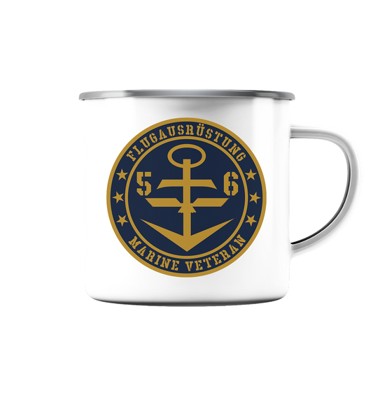 Marine Veteran 56er FLUGAUSRÜSTUNG - Emaille Tasse (Silber)