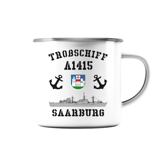 Troßschiff A1415 SAARBURG - Emaille Tasse (Silber)