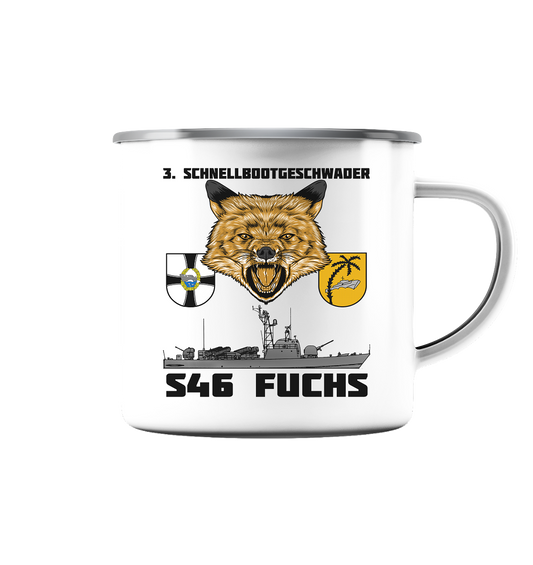 S46 FUCHS - Emaille Tasse (Silber)