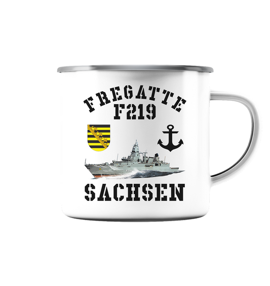 Fregatte F219 SACHSEN Anker - Emaille Tasse (Silber)
