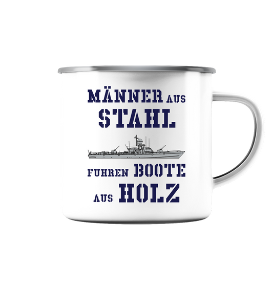 Männer aus Stahl - S-Boot 142er-Klasse - Emaille Tasse (Silber)