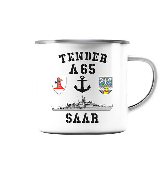 Tender A65 SAAR 1.MSG ANKER  - Emaille Tasse (Silber)