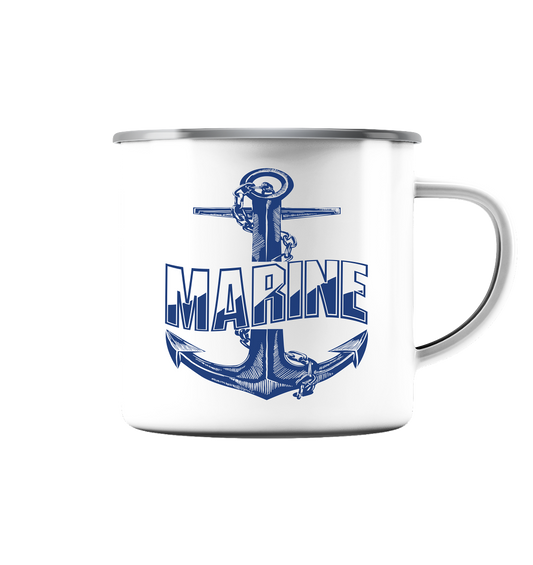Anker MARINE - Emaille Tasse (Silber)