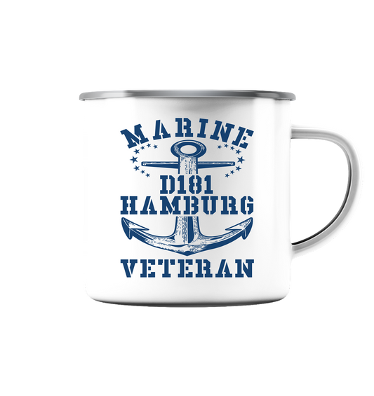 Zerstörer D181 HAMBURG Marine Veteran - Emaille Tasse (Silber)