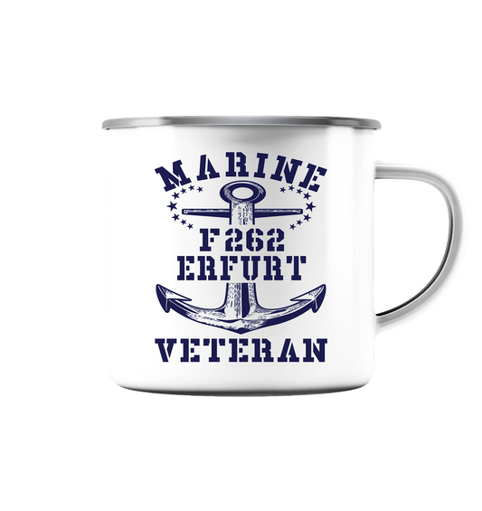 Korvette F262 ERFURT Marine Veteran - Emaille Tasse (Silber)